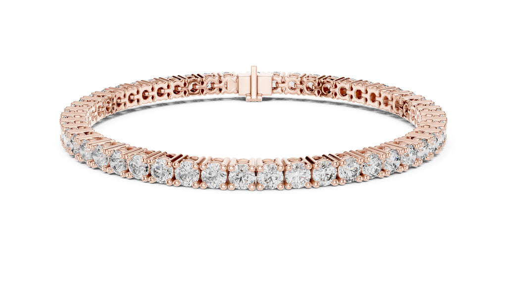 The Crown Round Tennis Bracelet Rose Gold