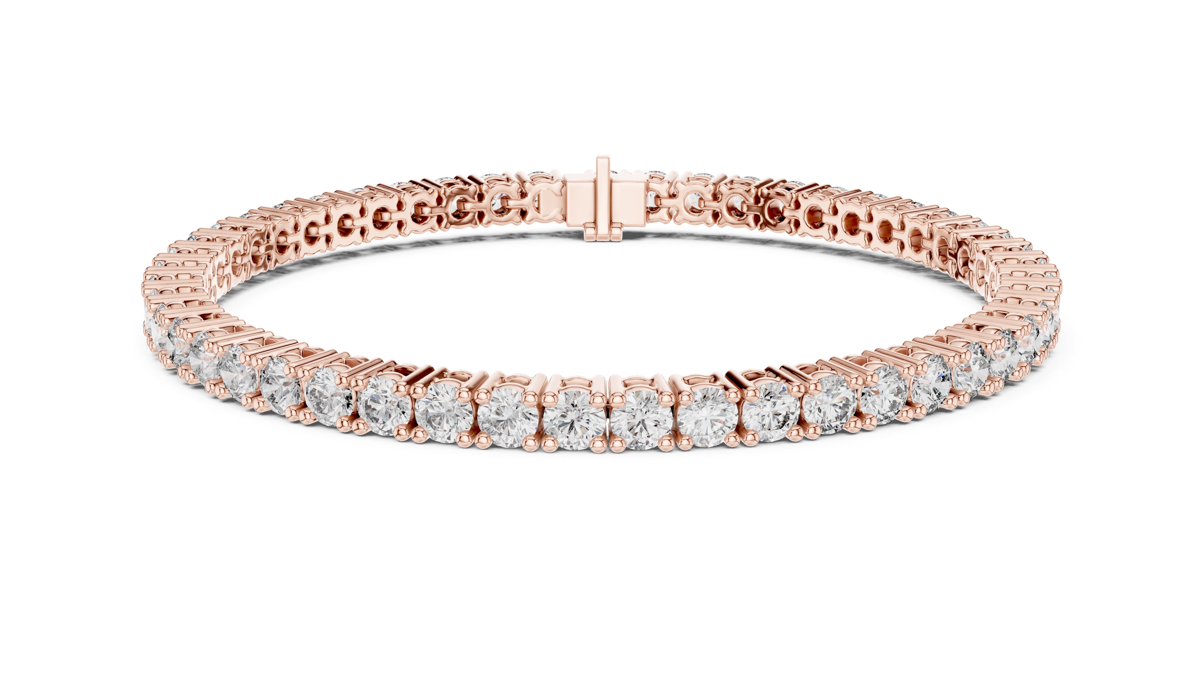 The Crown Round Tennis Bracelet Rose Gold