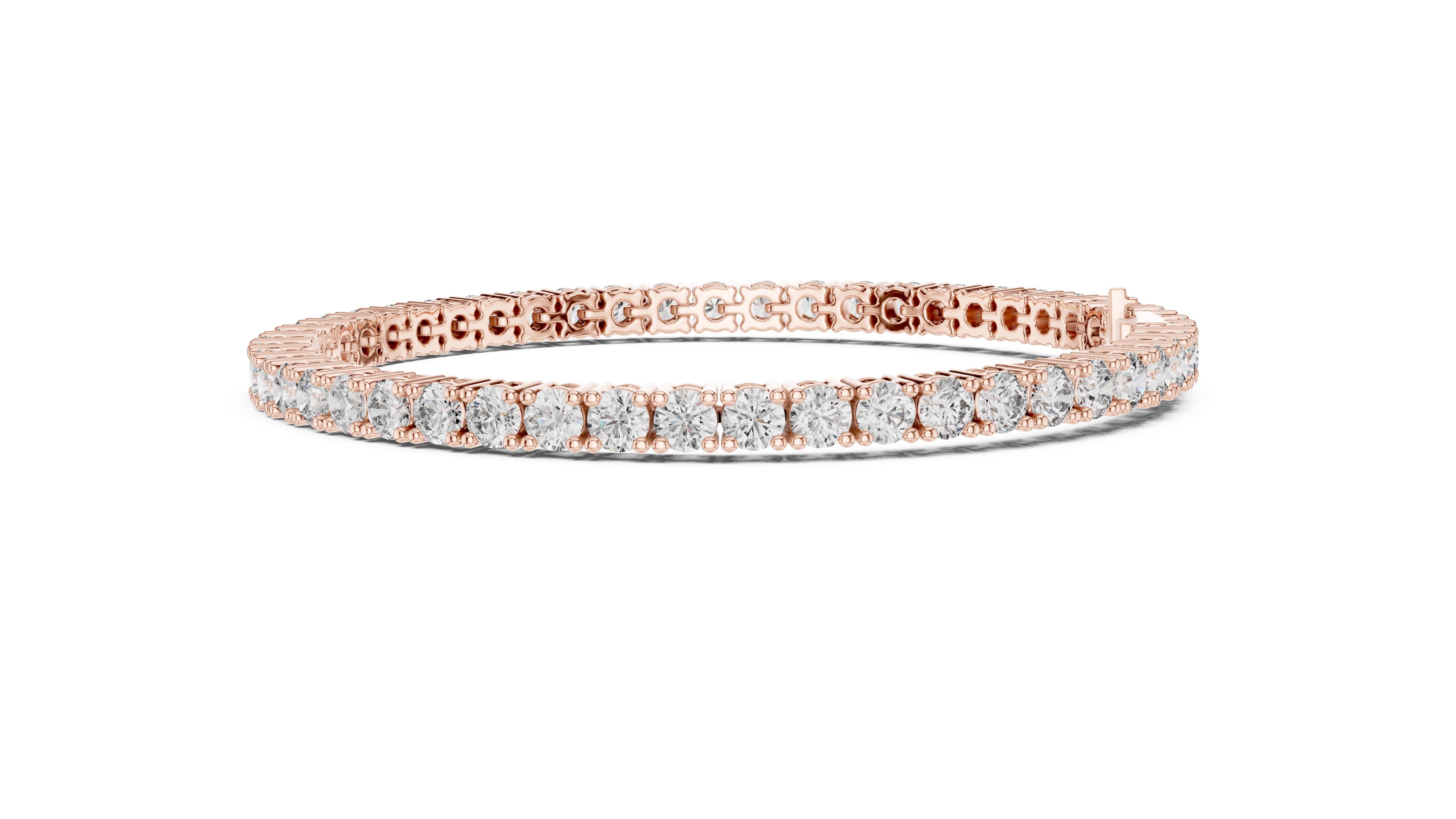 The Crown Round Tennis Bracelet Rose Gold