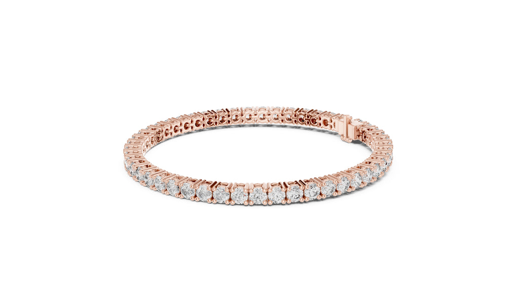 The Crown Round Tennis Bracelet Rose Gold