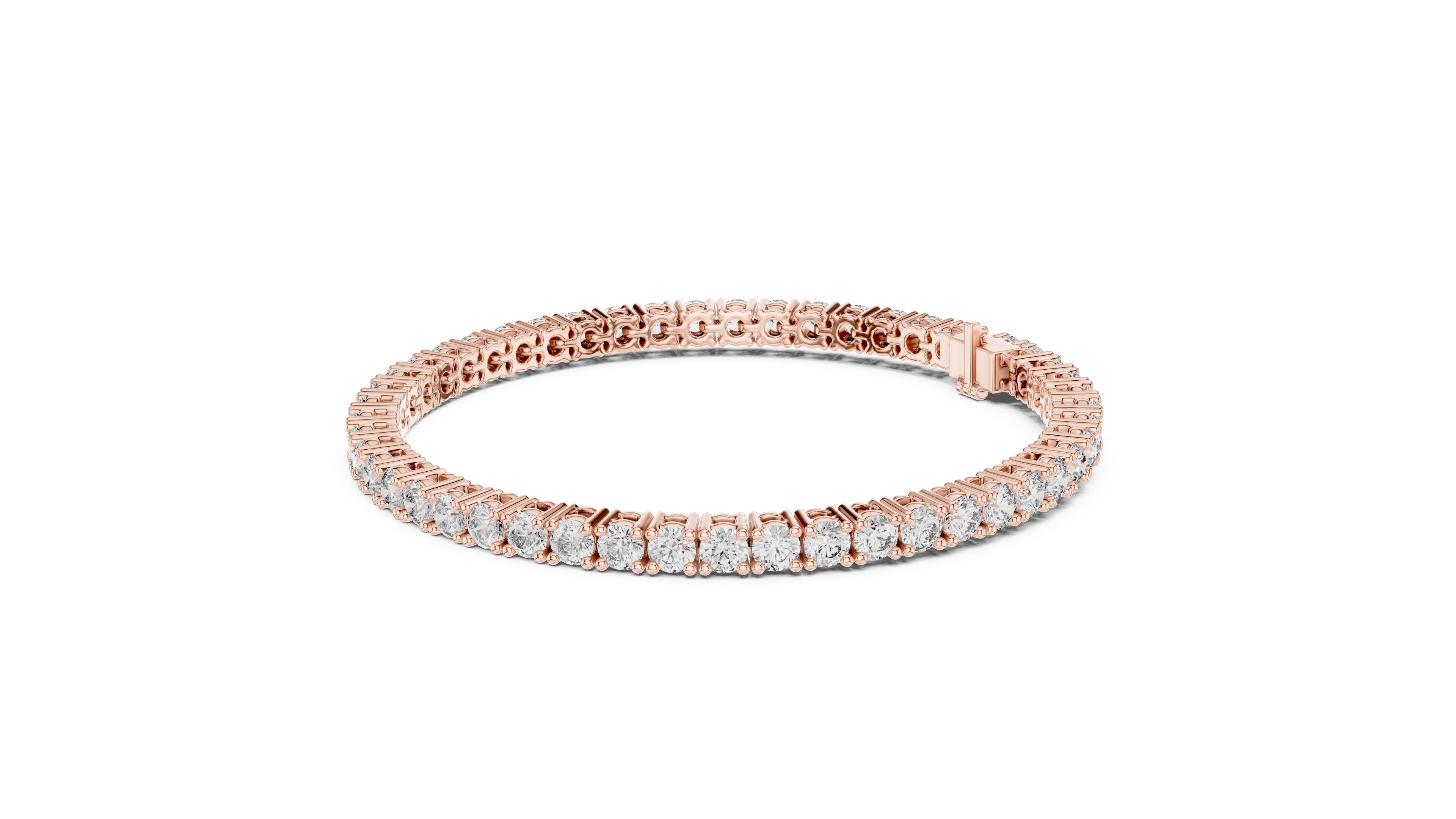 The Crown Round Tennis Bracelet Rose Gold