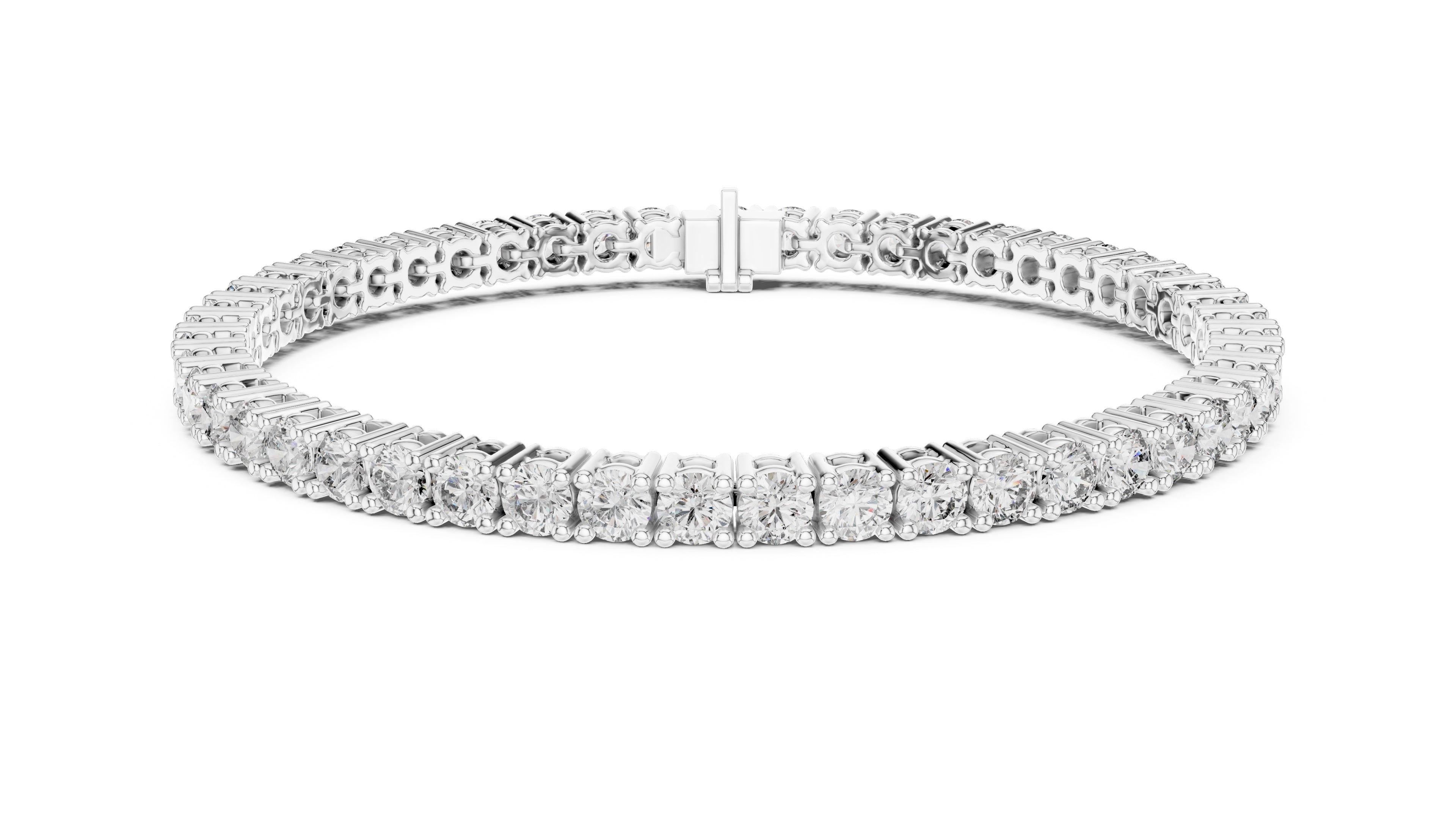 The Crown Round Tennis Bracelet White Gold