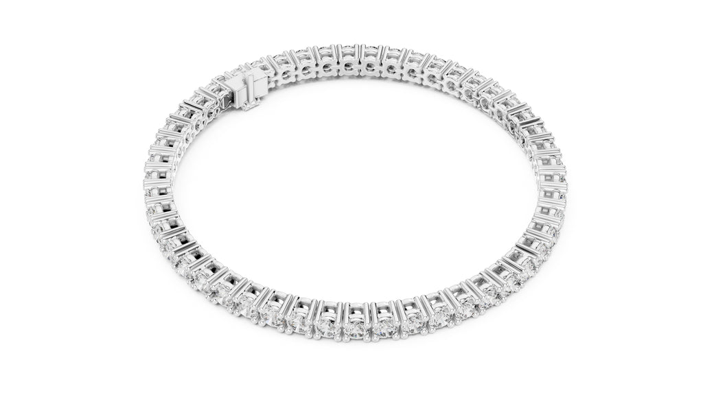 The Crown Round Tennis Bracelet White Gold