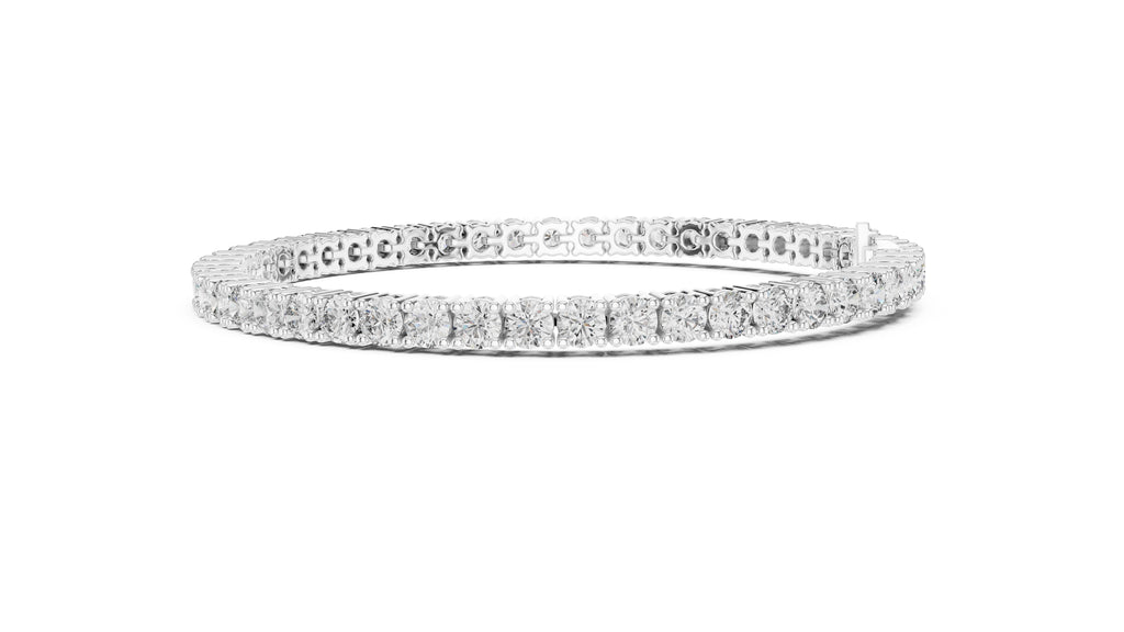 The Crown Round Tennis Bracelet White Gold
