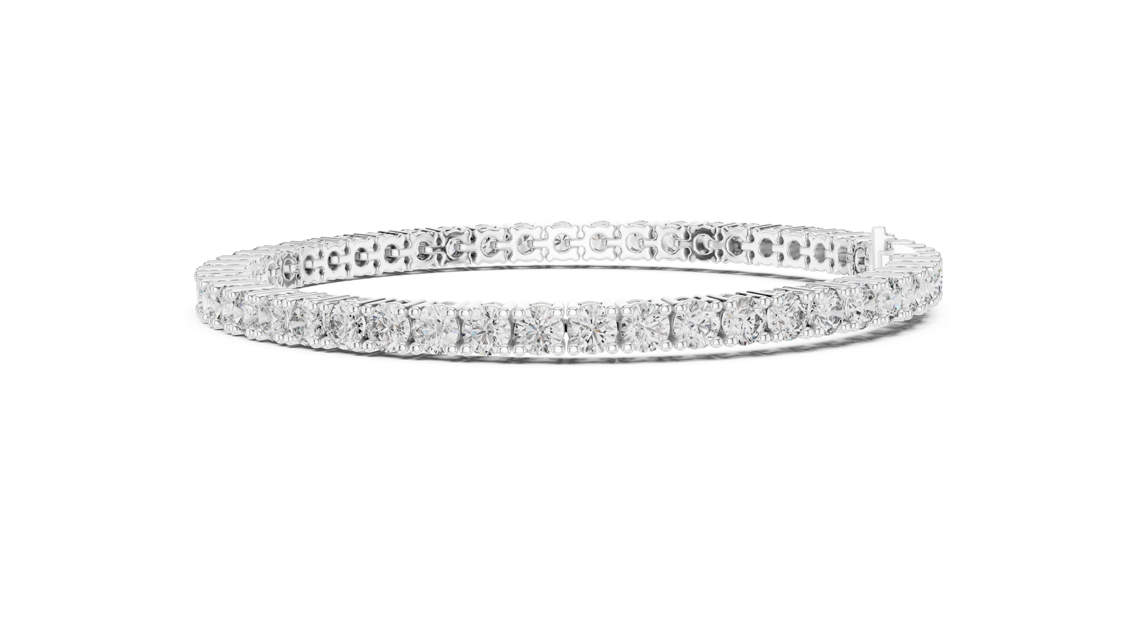 The Crown Round Tennis Bracelet White Gold