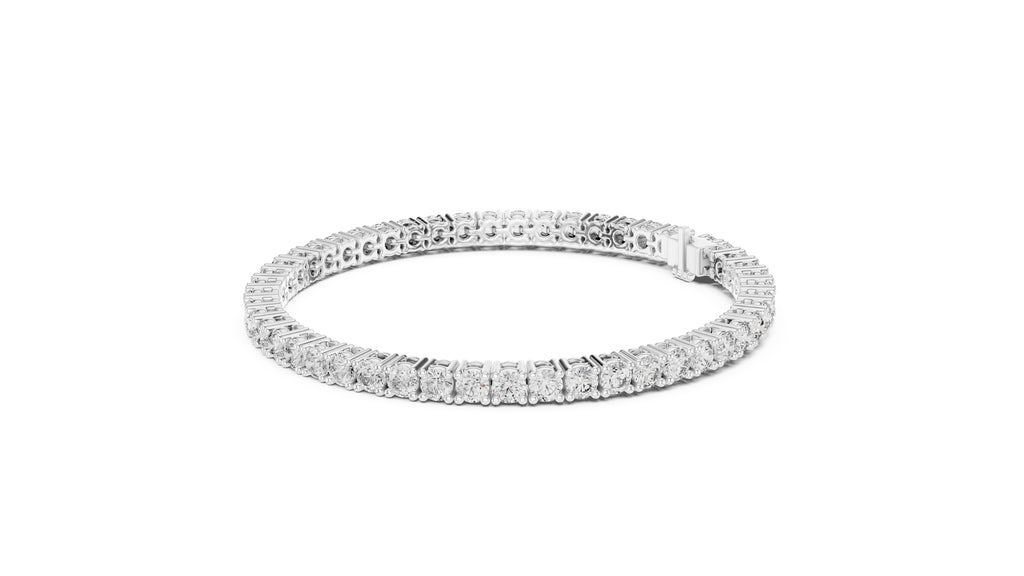 The Crown Round Tennis Bracelet White Gold