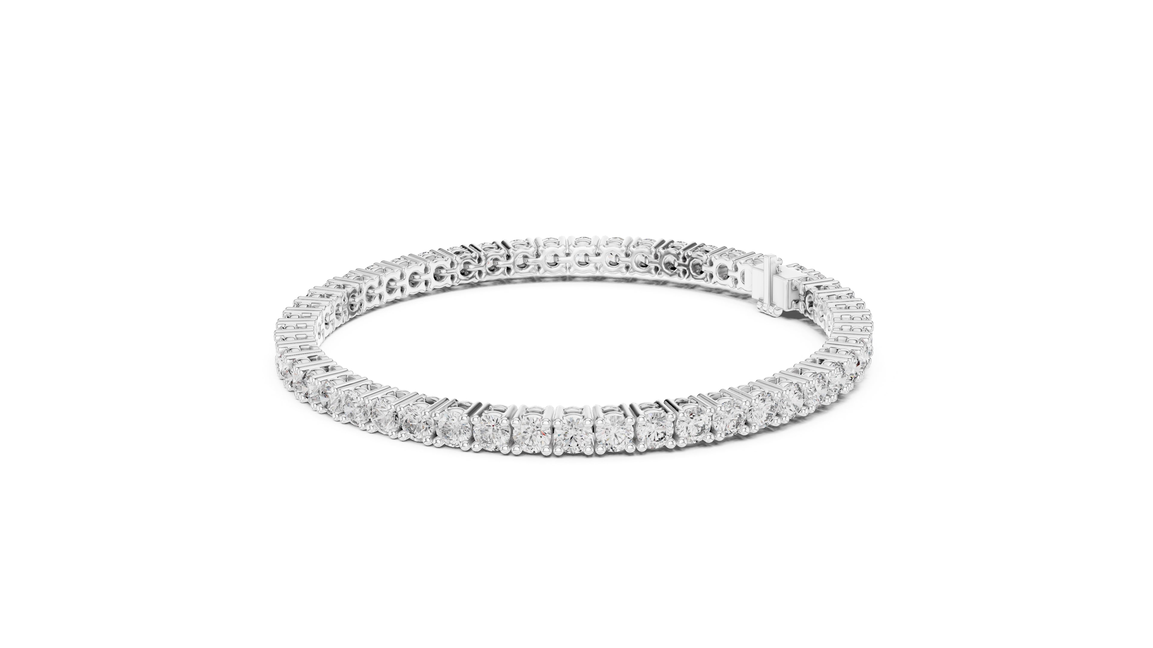 The Crown Round Tennis Bracelet White Gold
