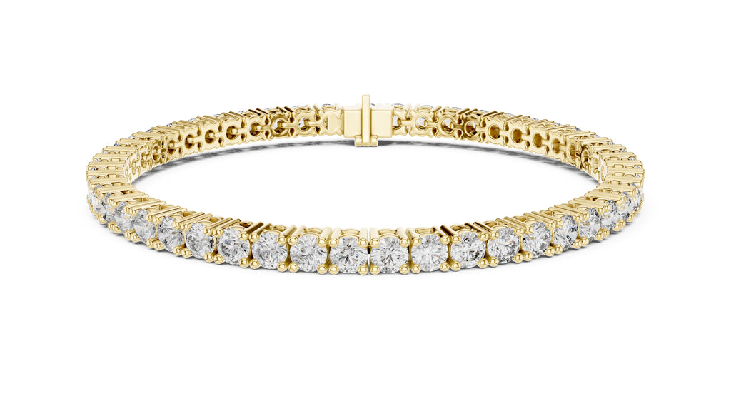 The Crown Round Tennis Bracelet Yellow Gold