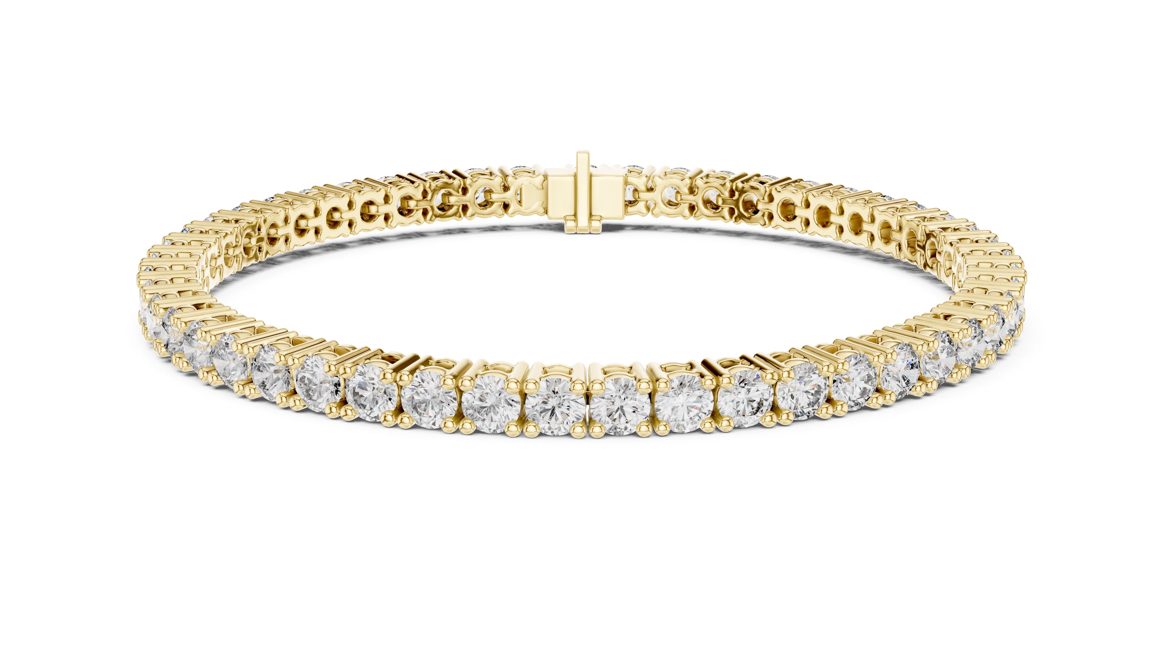 The Crown Round Tennis Bracelet Yellow Gold