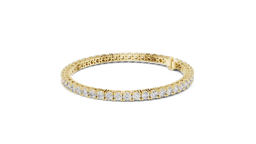 The Crown Round Tennis Bracelet Yellow Gold