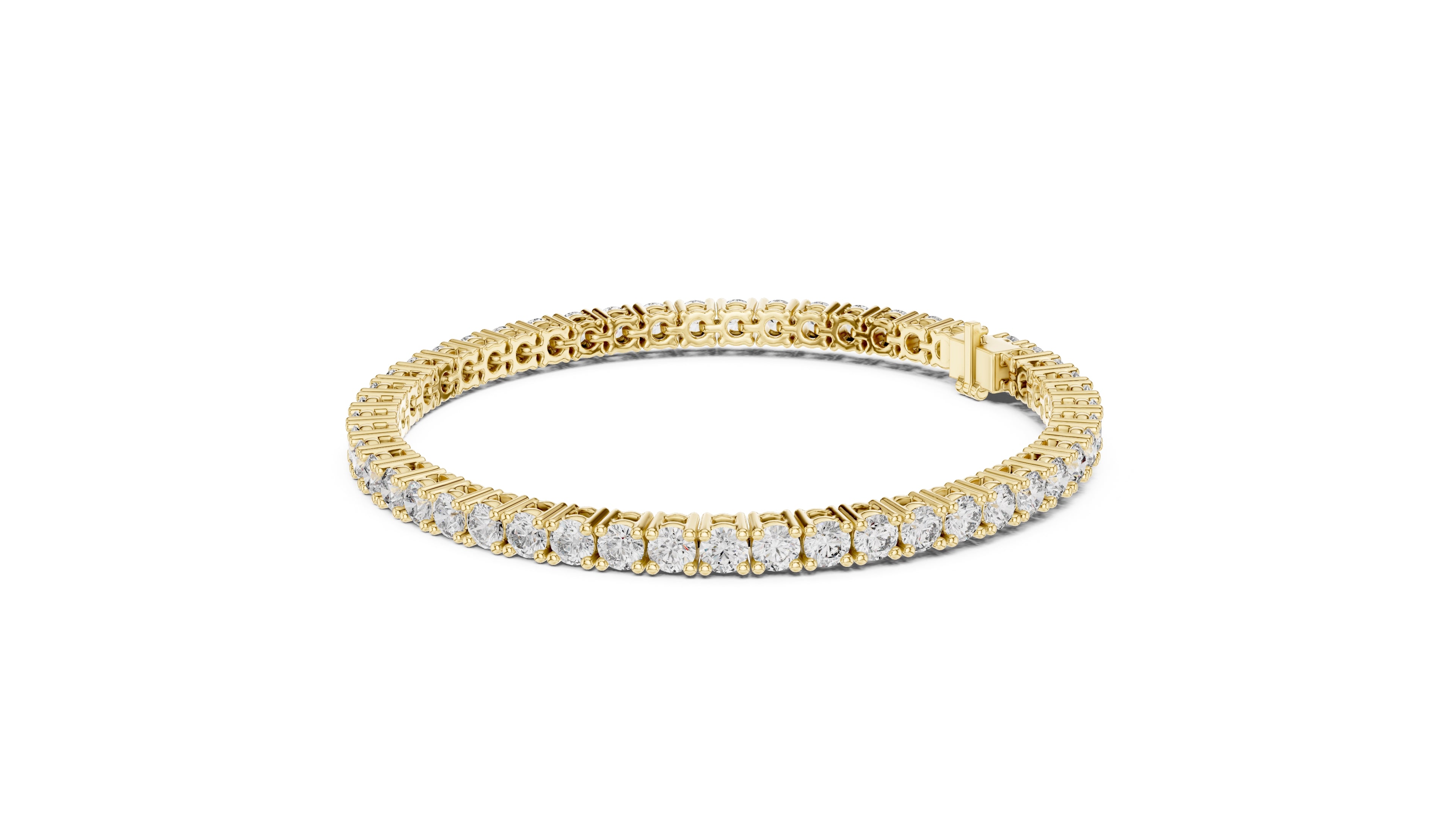 The Crown Round Tennis Bracelet Yellow Gold