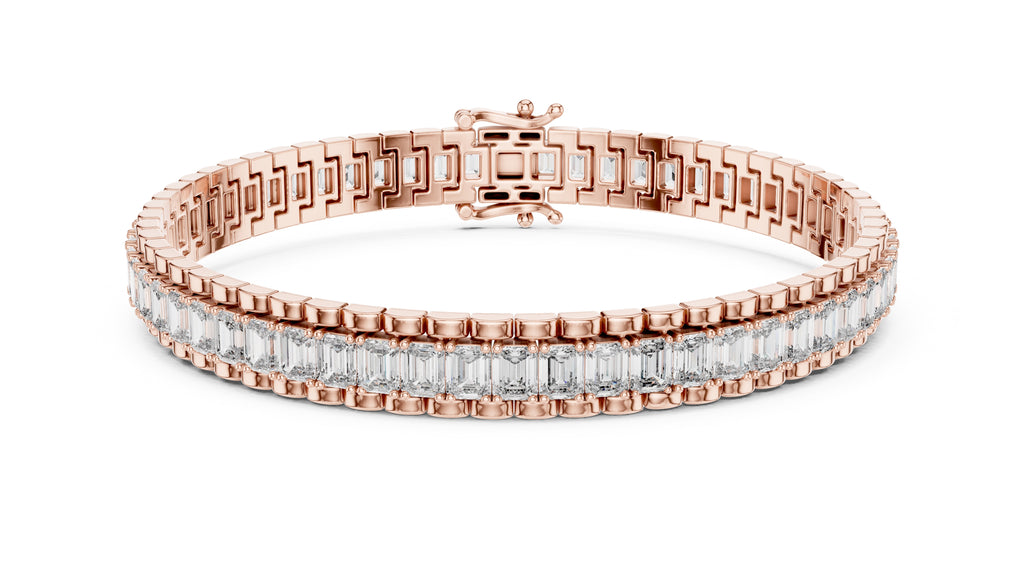 The Horizon Step-Cut Line Bracelet Rose Gold