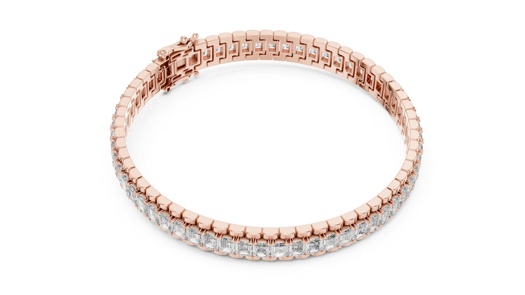The Horizon Step-Cut Line Bracelet Rose Gold