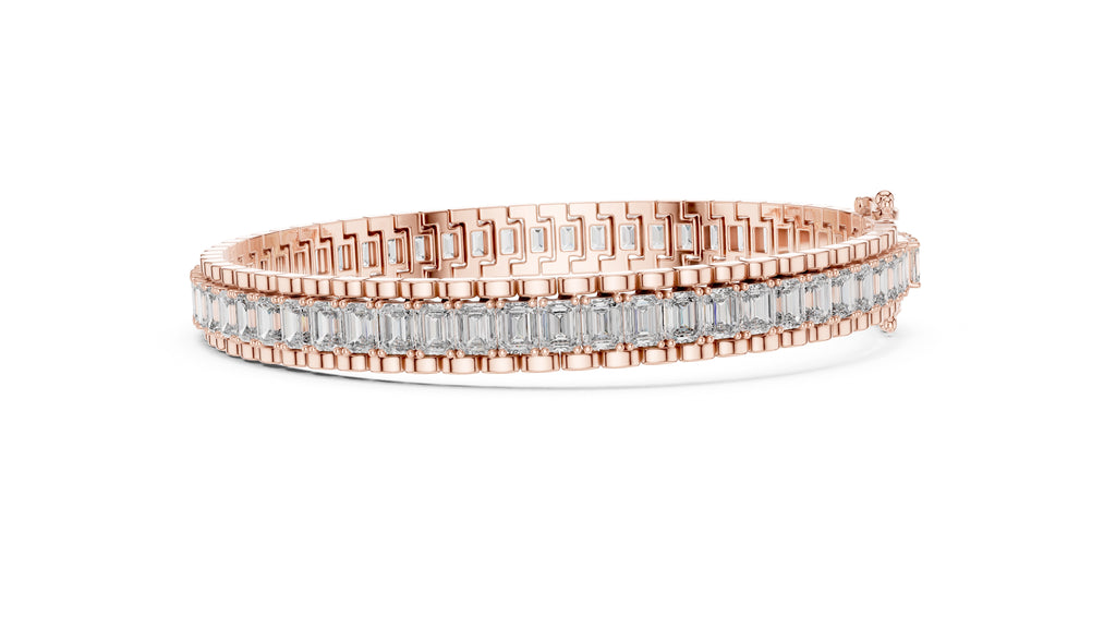 The Horizon Step-Cut Line Bracelet Rose Gold