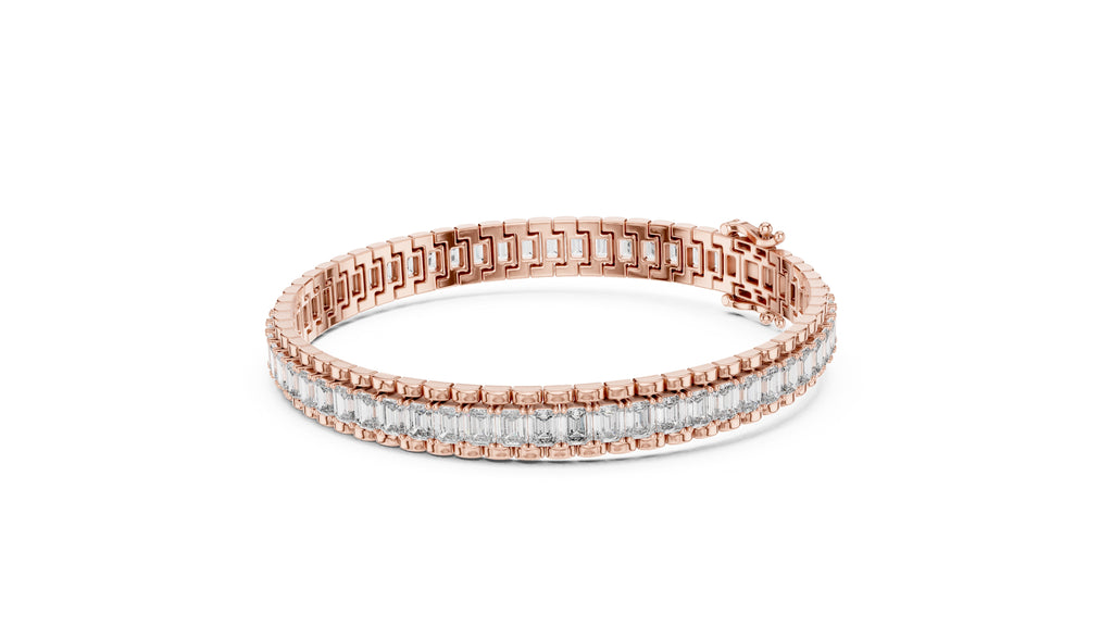 The Horizon Step-Cut Line Bracelet Rose Gold