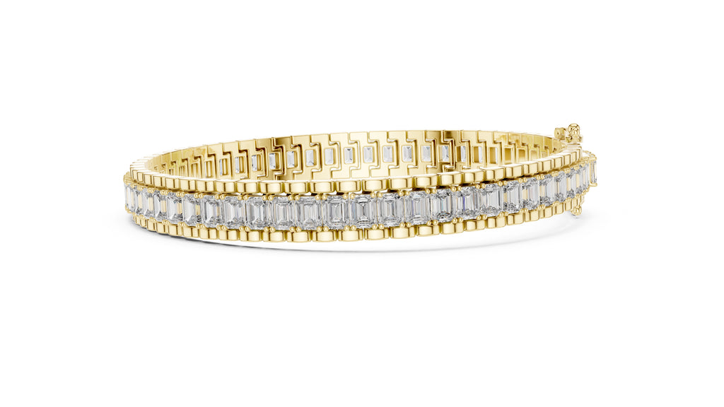 The Horizon Step-Cut Line Bracelet Yellow Gold