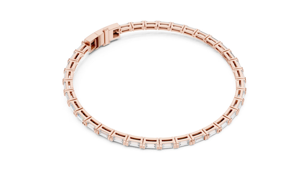 The Linear Baguette Tennis Bracelet Rose Gold