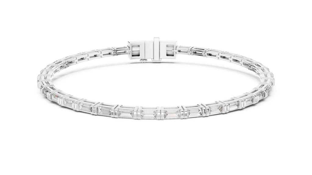 The Linear Baguette Tennis Bracelet White Gold