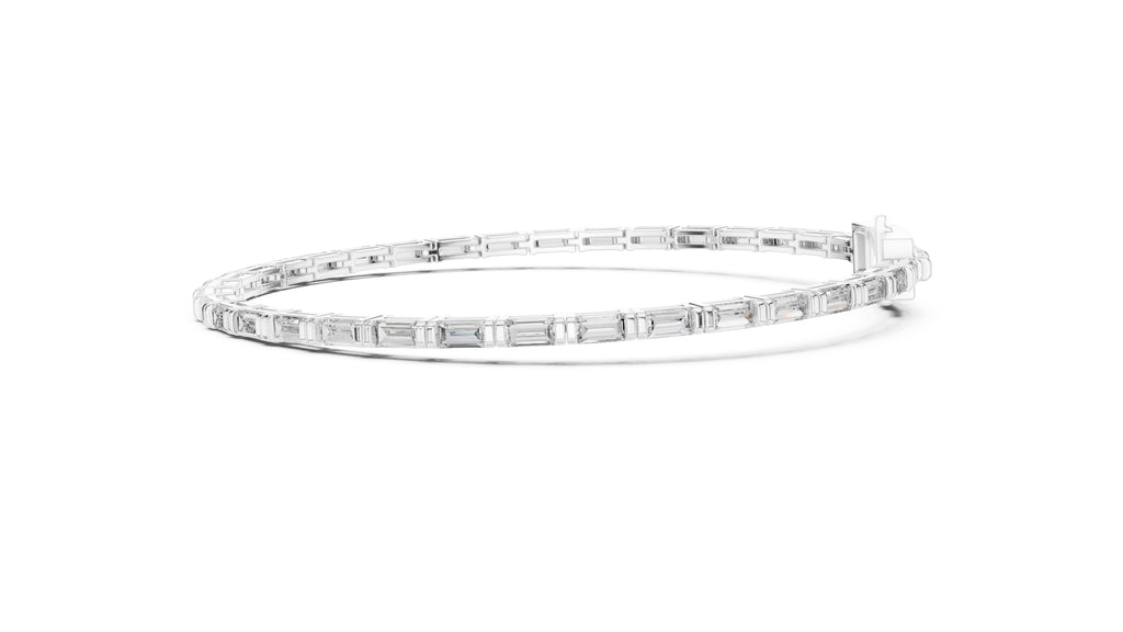The Linear Baguette Tennis Bracelet White Gold