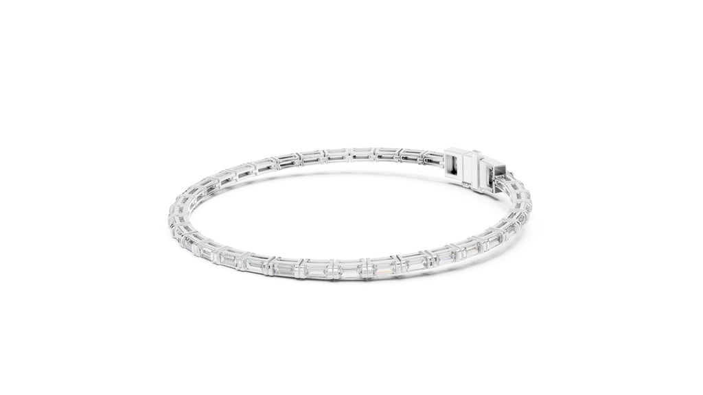 The Linear Baguette Tennis Bracelet White Gold