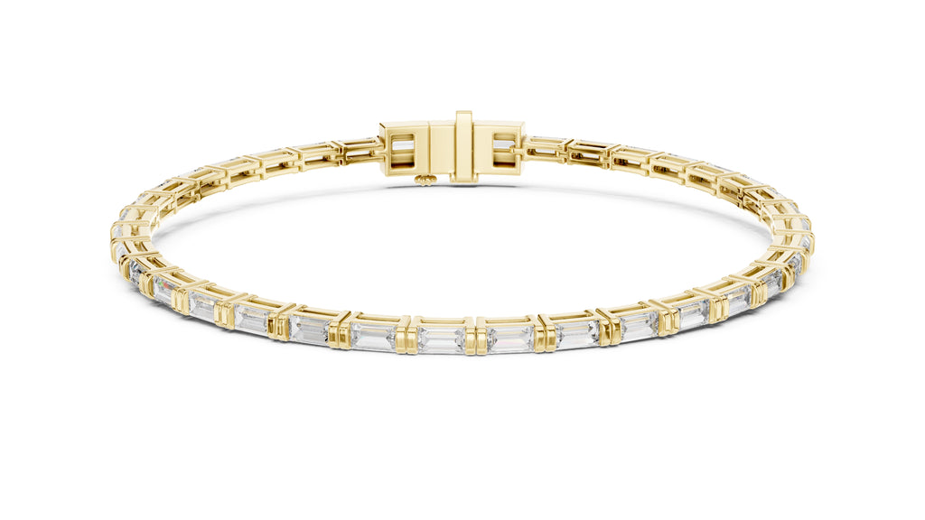 The Linear Baguette Tennis Bracelet Yellow Gold