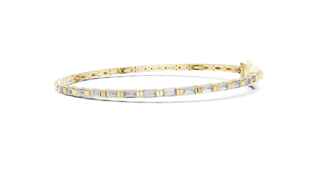 The Linear Baguette Tennis Bracelet Yellow Gold
