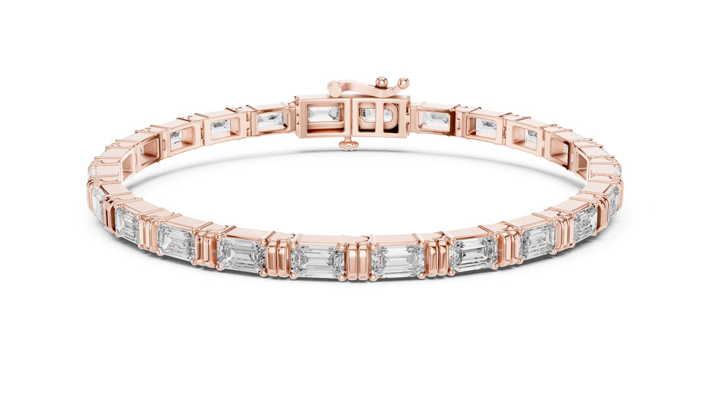 The Grand Emerald Tennis Bracelet Rose Gold