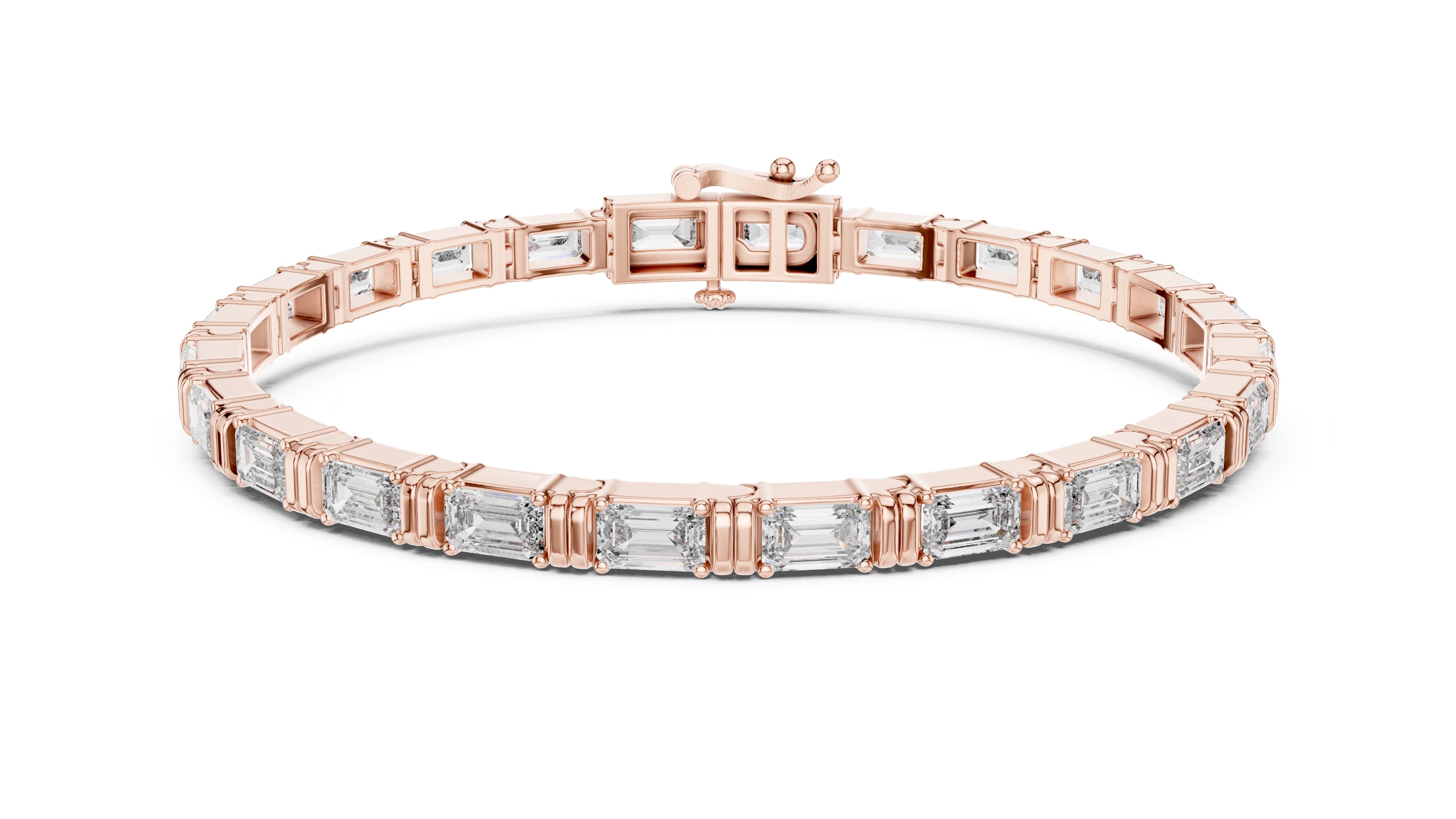 The Grand Emerald Tennis Bracelet Rose Gold
