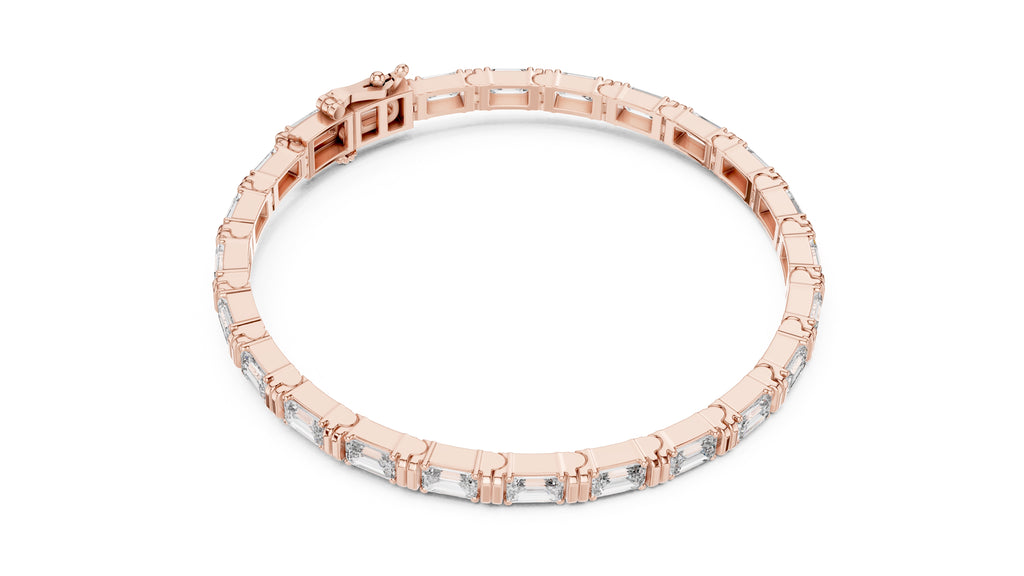 The Grand Emerald Tennis Bracelet Rose Gold