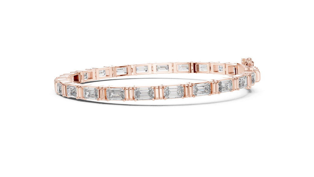 The Grand Emerald Tennis Bracelet Rose Gold