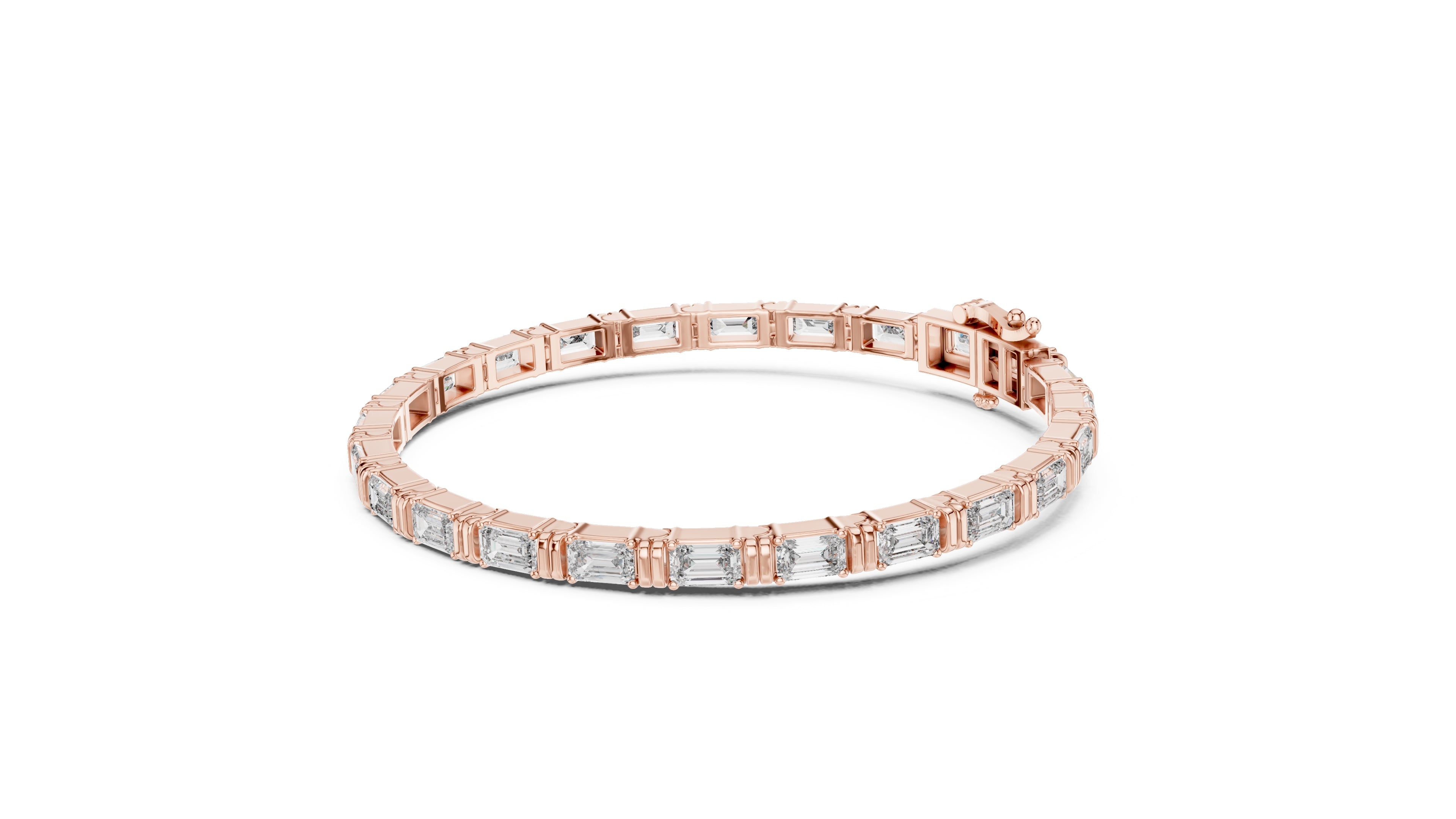 The Grand Emerald Tennis Bracelet Rose Gold