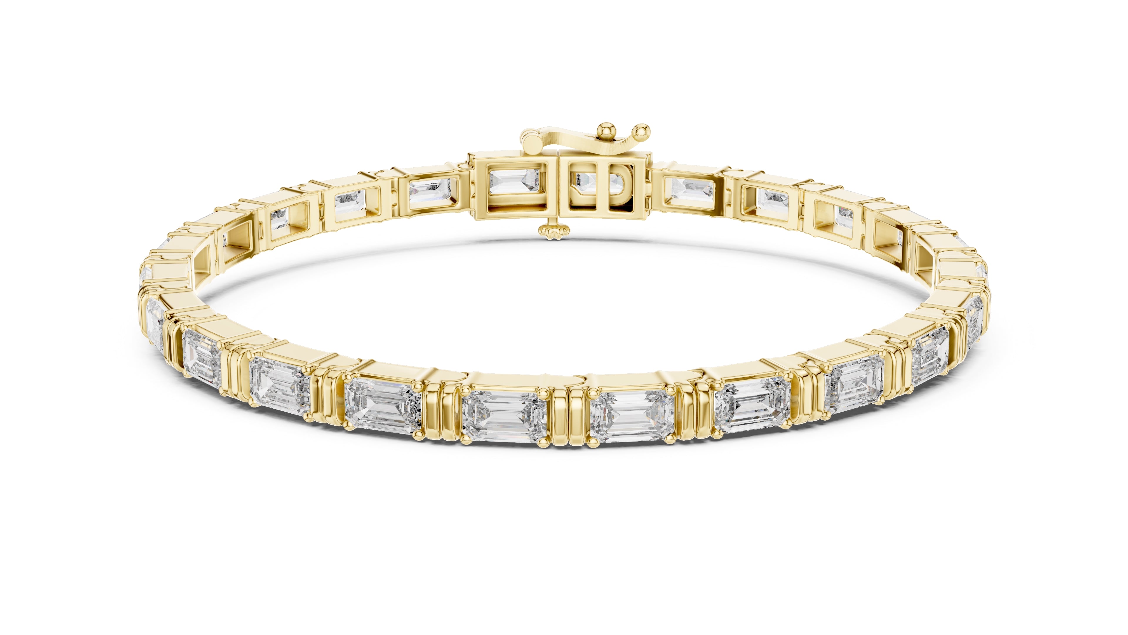 The Grand Emerald Tennis Bracelet Yellow Gold