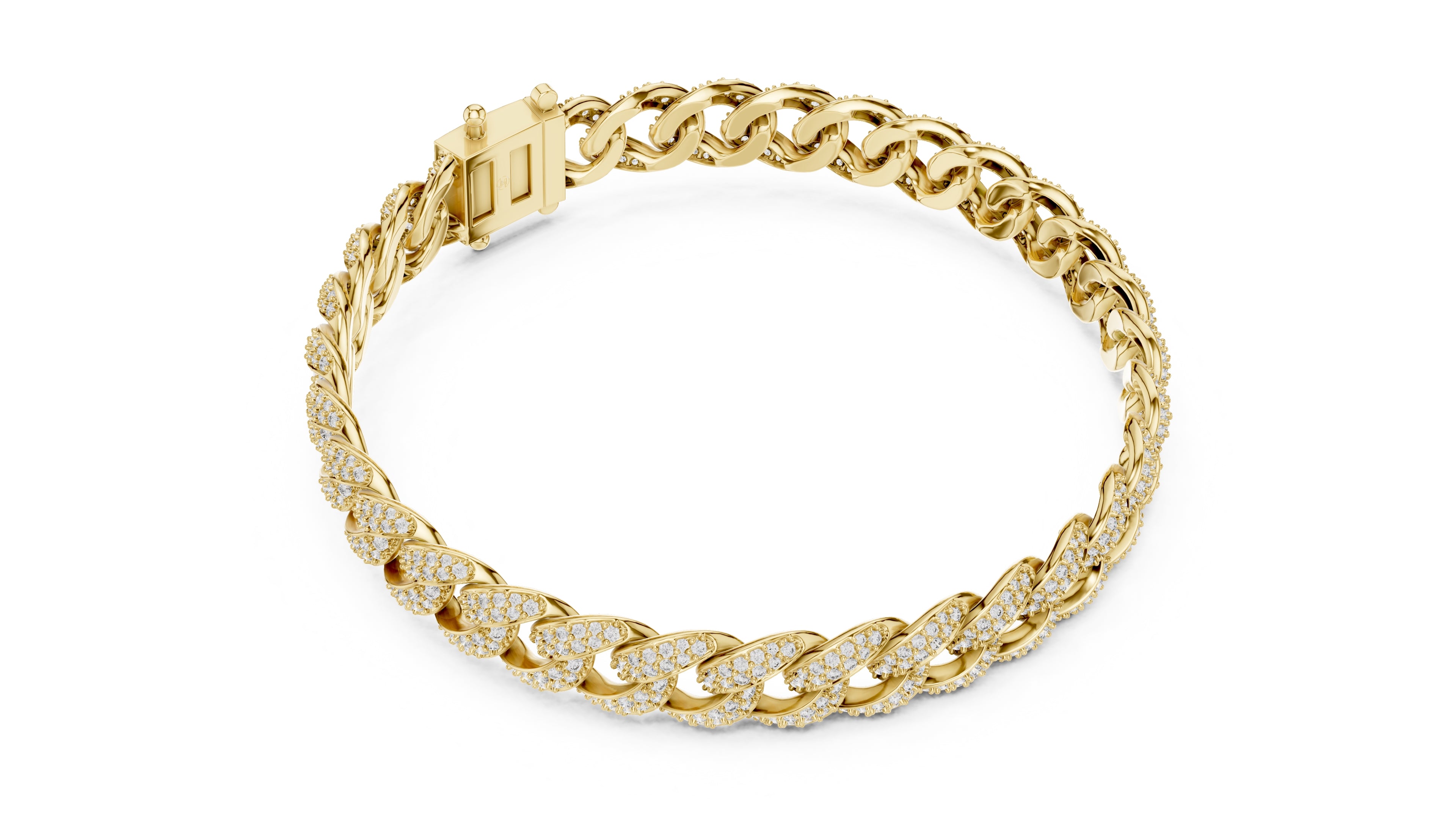 The Imperial Pave Cuban Chain Yellow Gold
