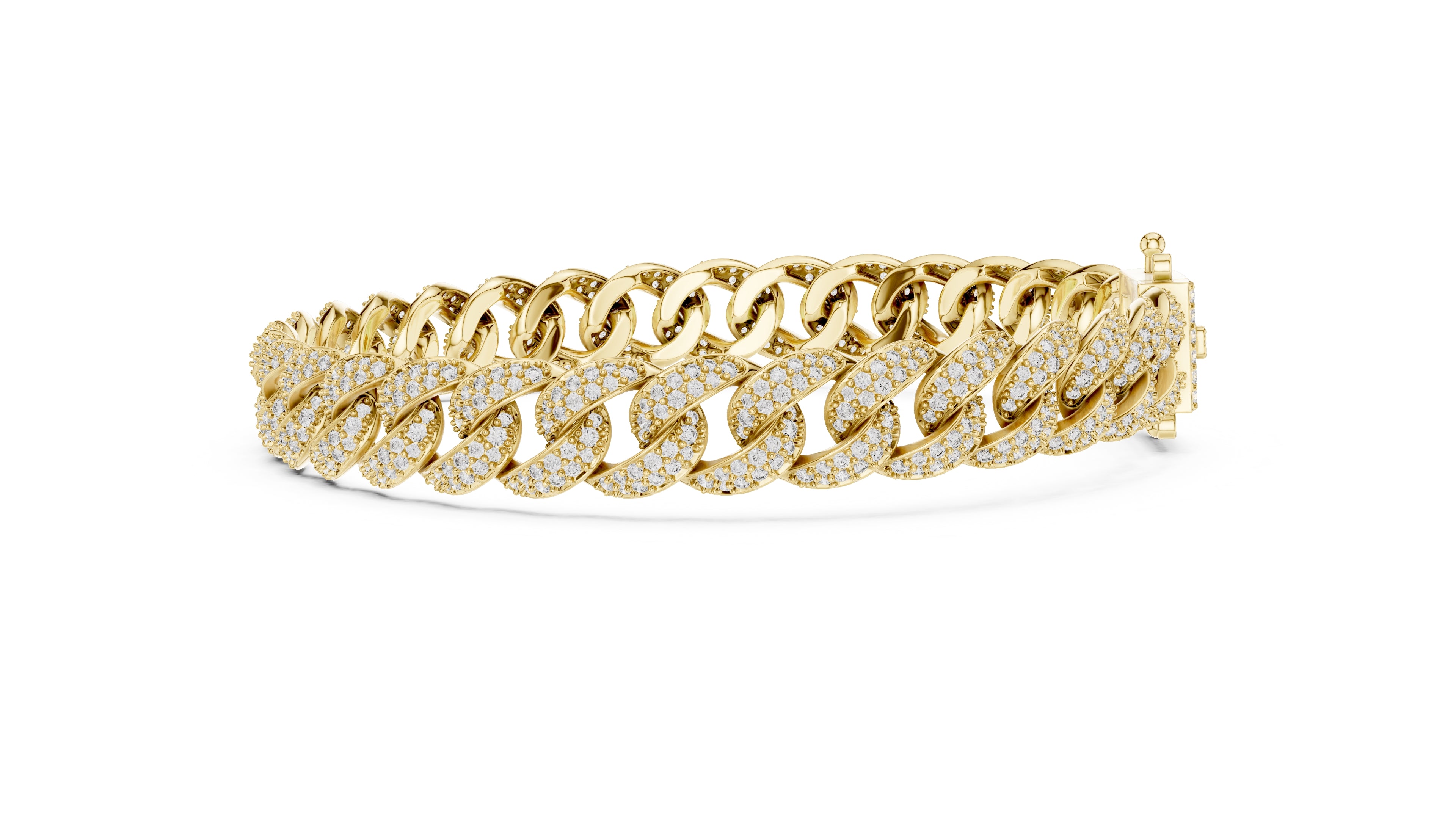 The Imperial Pave Cuban Chain Yellow Gold