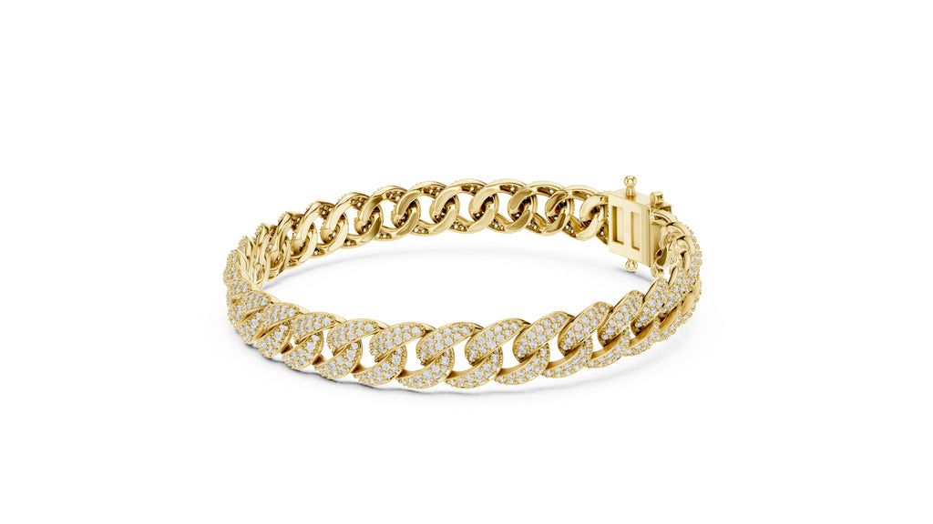 The Imperial Pave Cuban Chain Yellow Gold