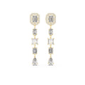 The Symphony Mixed-Cut Drop Earrings Yellow Gold