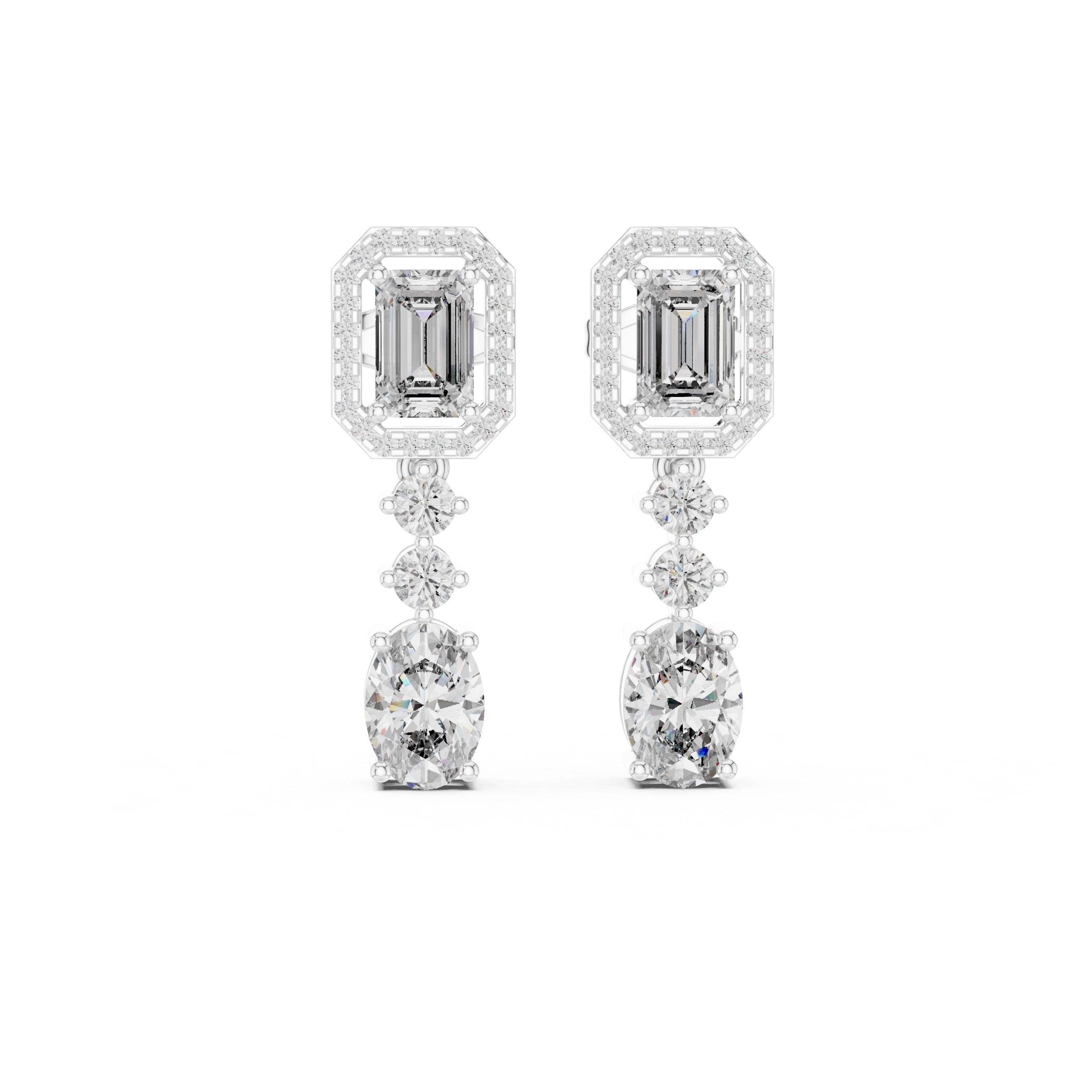 The Regency Emerald Drop Earrings White Gold