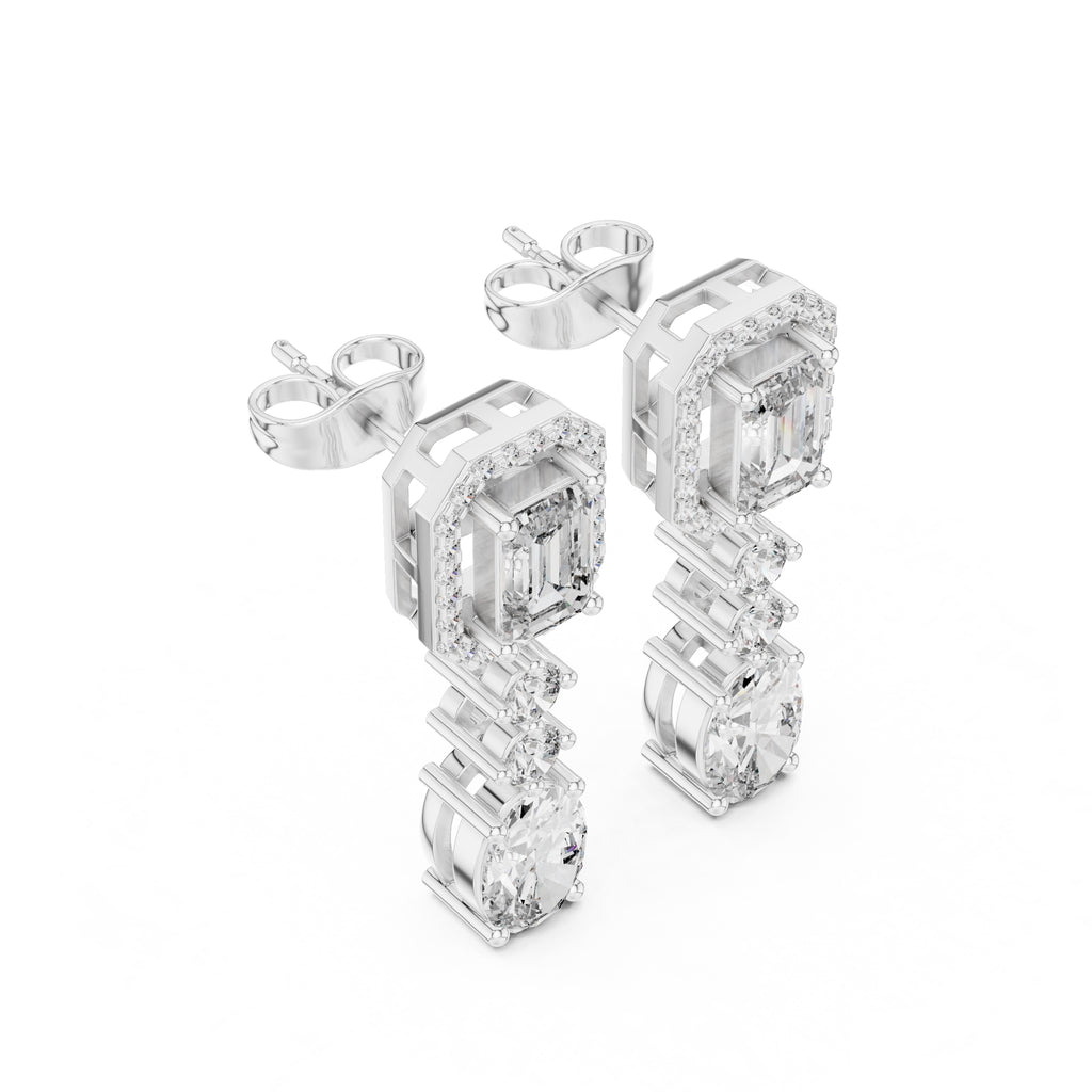 The Regency Emerald Drop Earrings White Gold