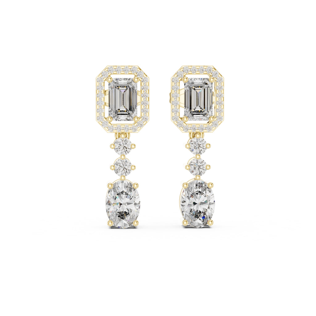 The Regency Emerald Drop Earrings Yellow Gold