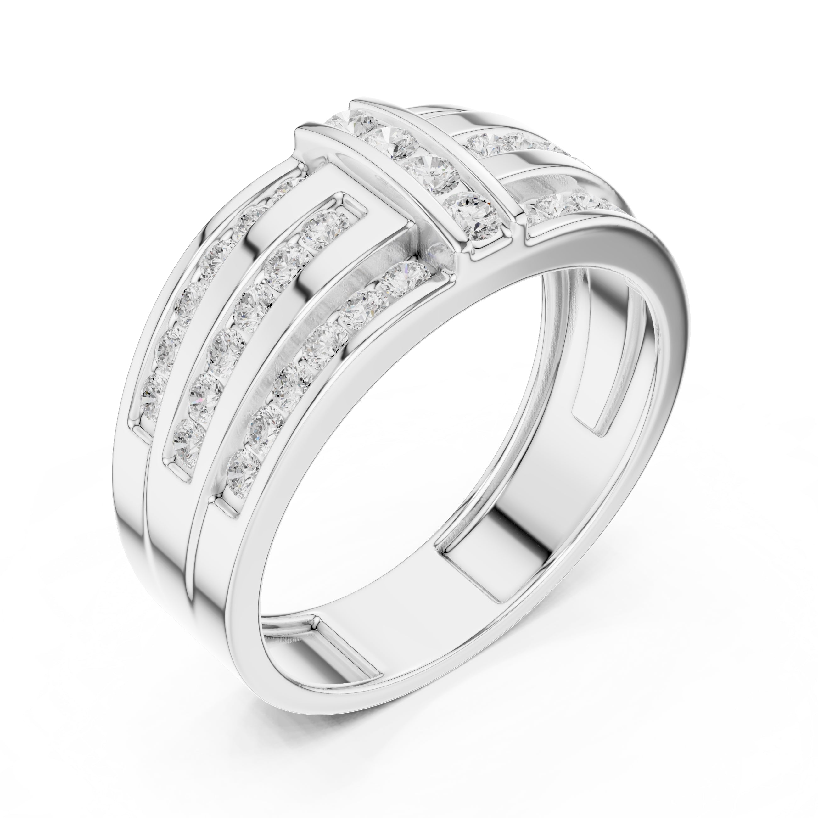 The Meridian Statement Ring White Gold