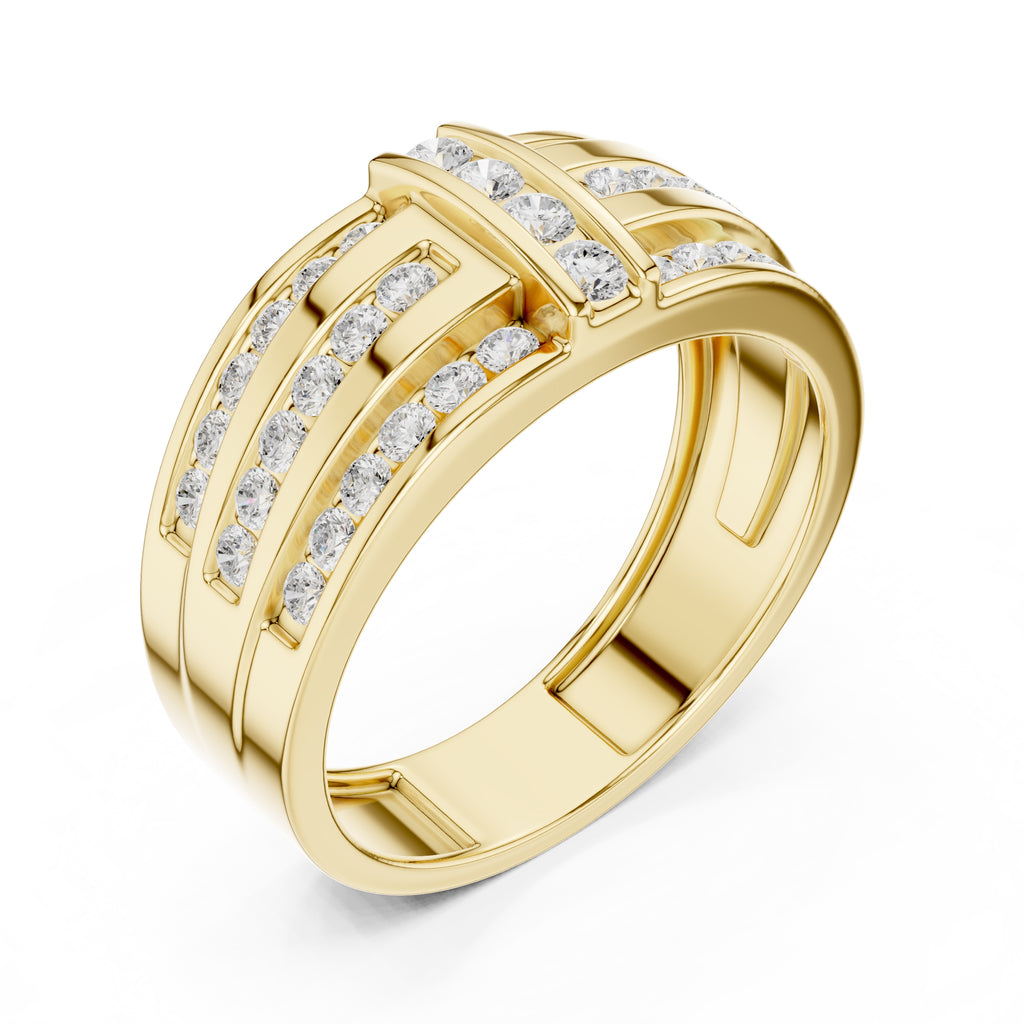 The Meridian Statement Ring Yellow Gold