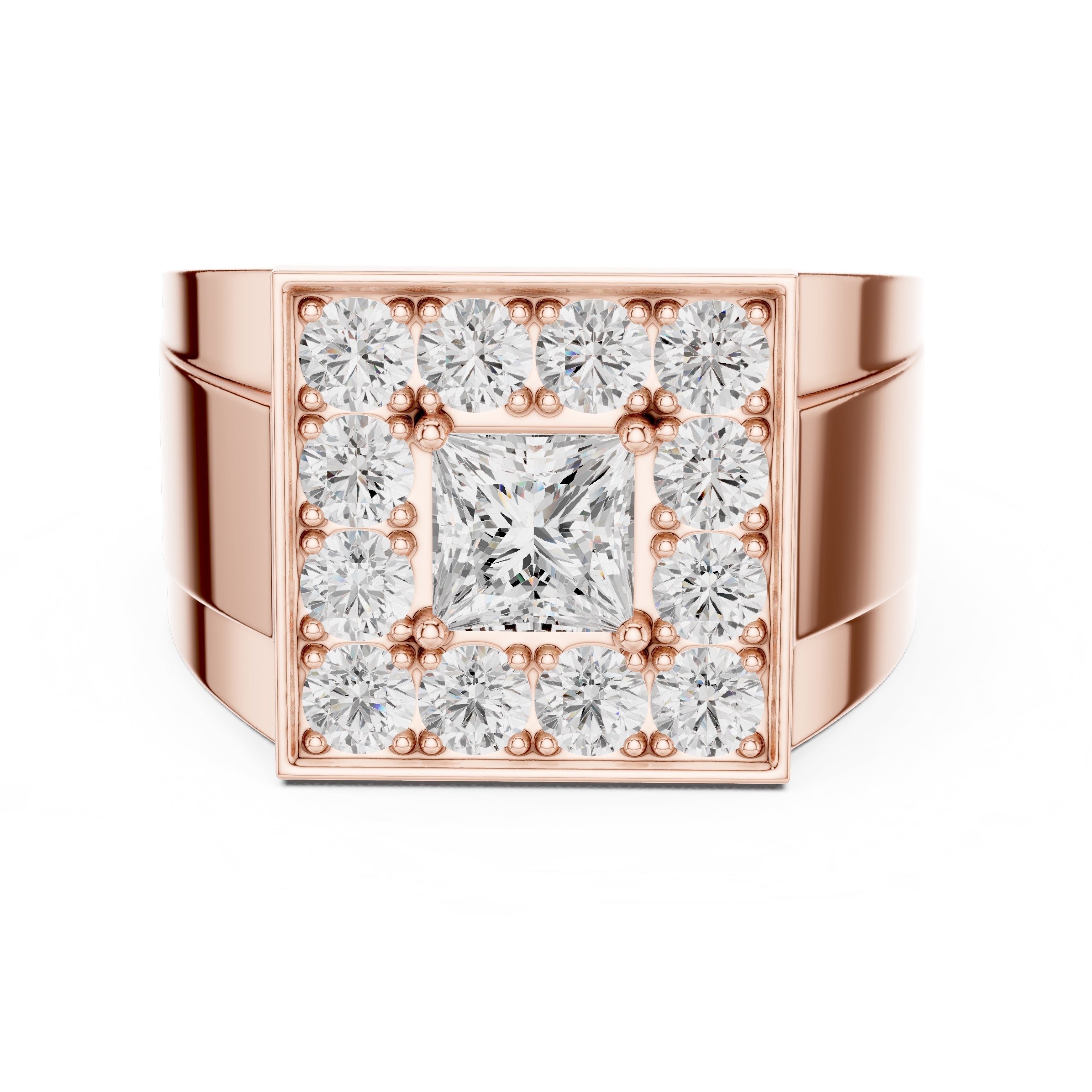 The Dynasty Halo Ring 1ct Rose Gold