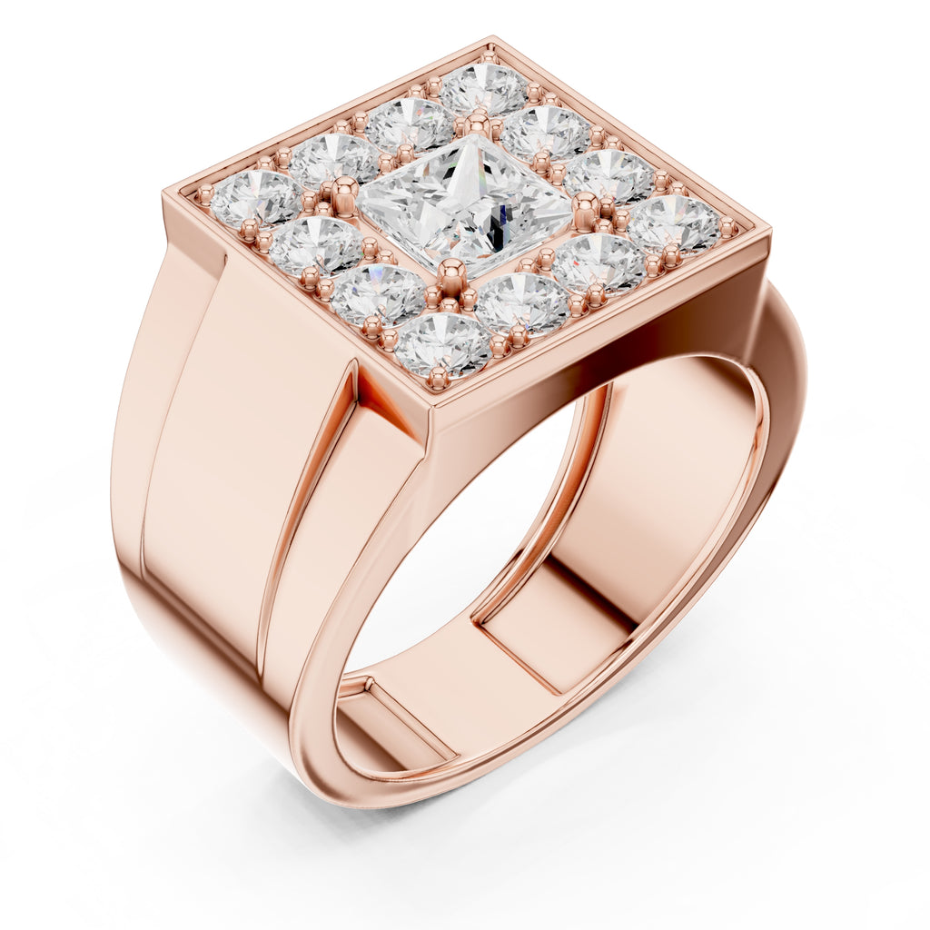 The Dynasty Halo Ring 1ct Rose Gold
