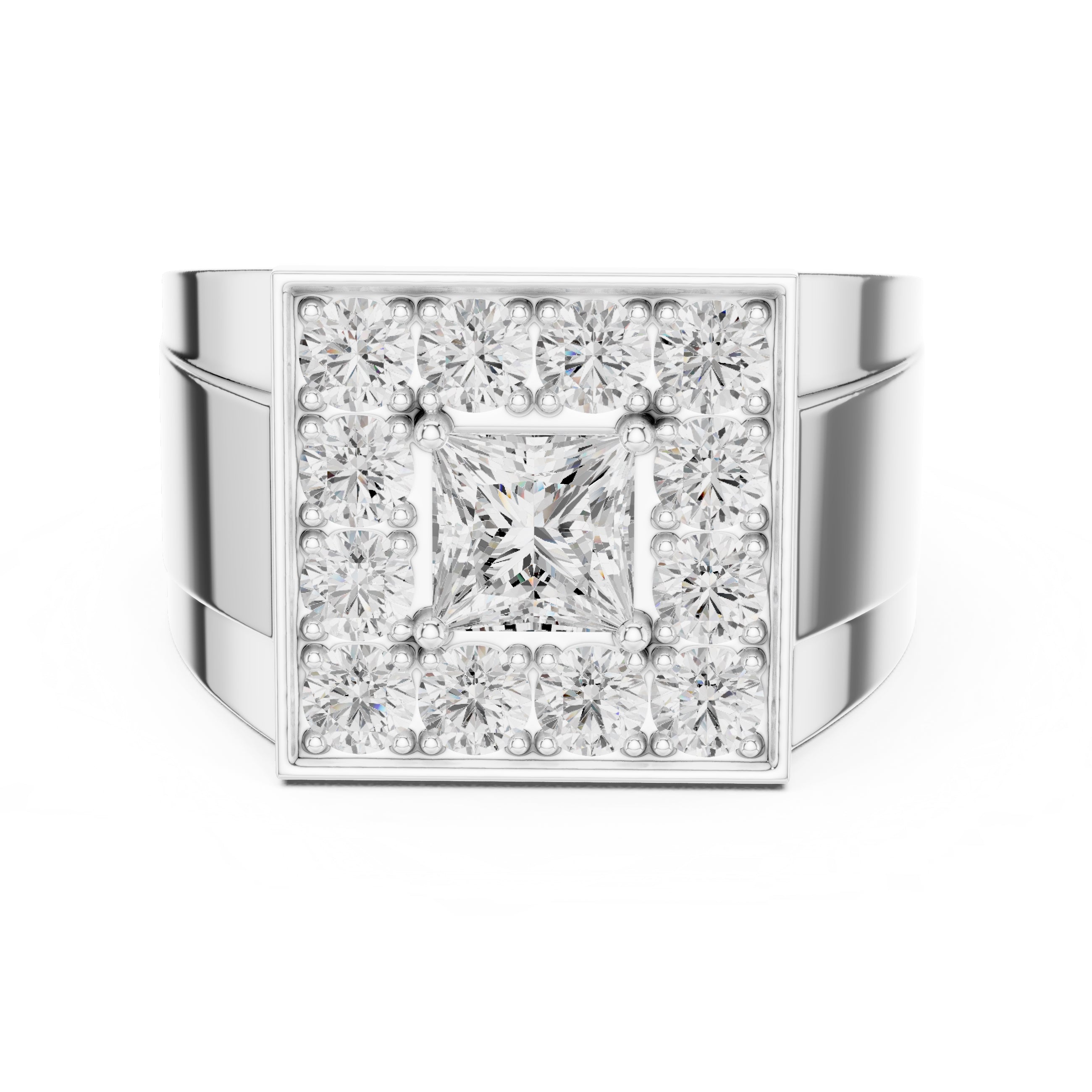 The Dynasty Halo Ring 1ct White Gold