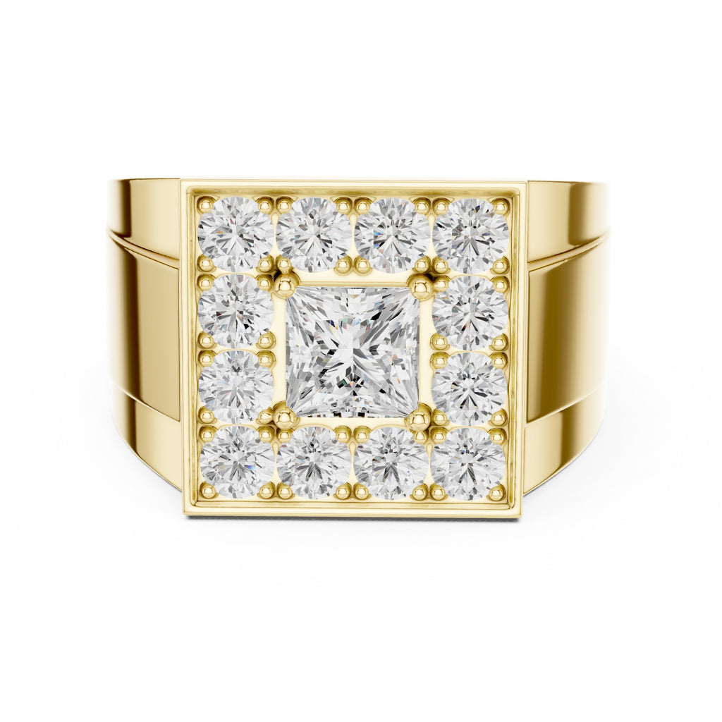 The Dynasty Halo Ring 1ct Yellow Gold