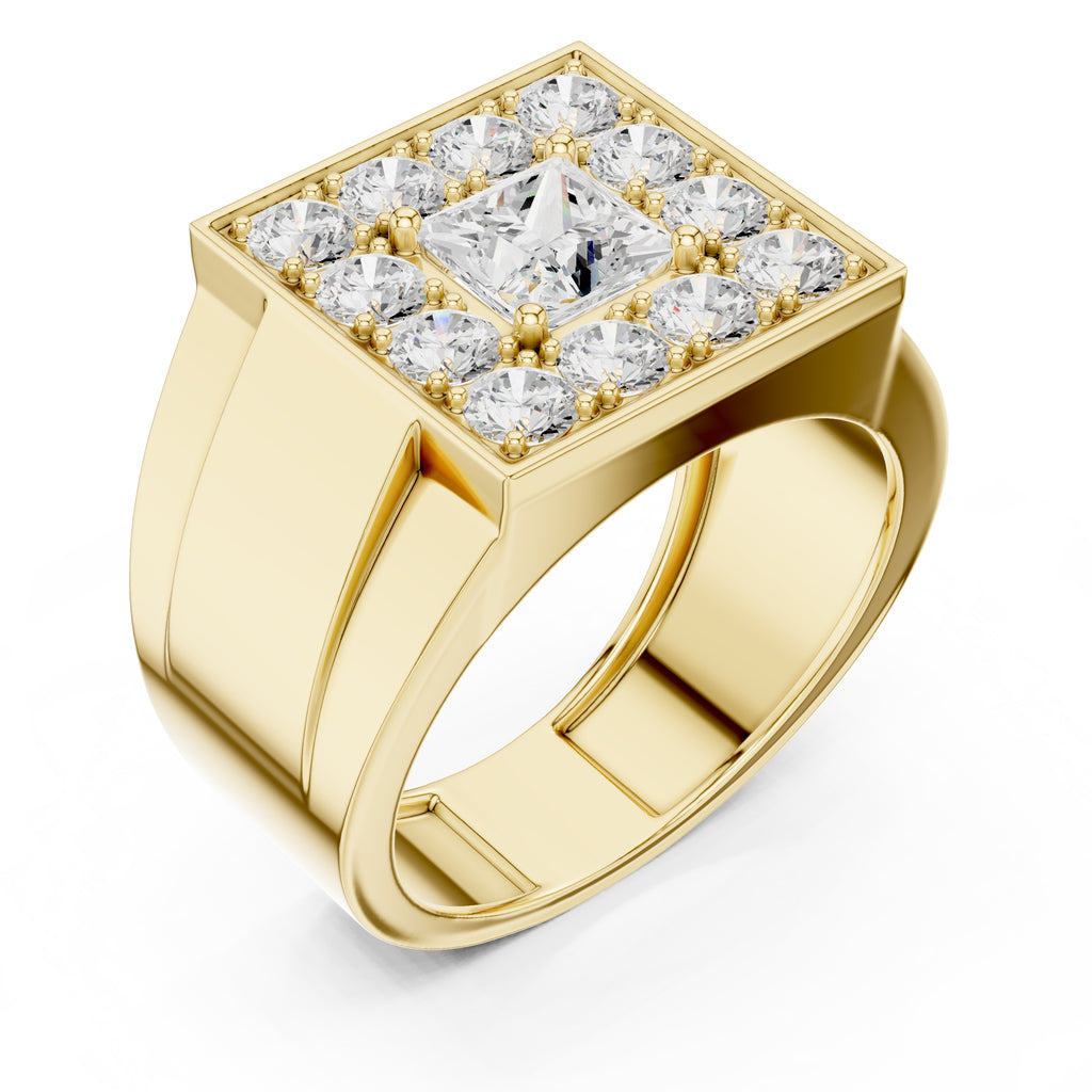 The Dynasty Halo Ring 1ct Yellow Gold