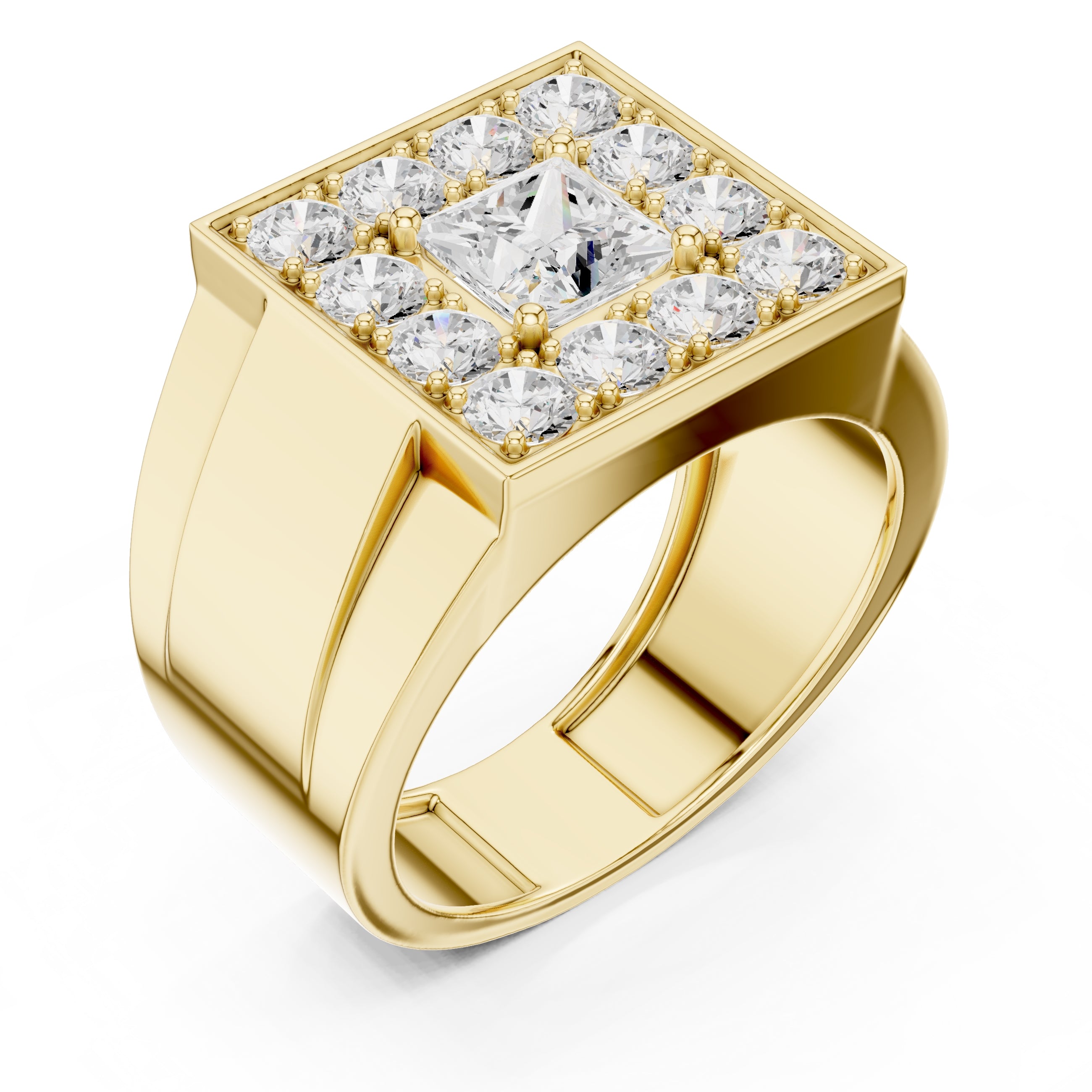 The Dynasty Halo Ring 1ct Yellow Gold