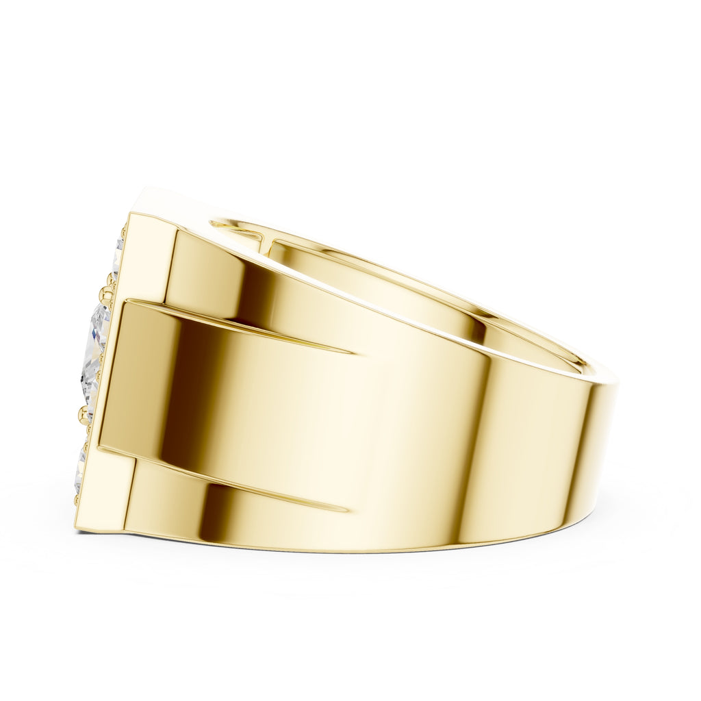 The Dynasty Halo Ring 1ct Yellow Gold