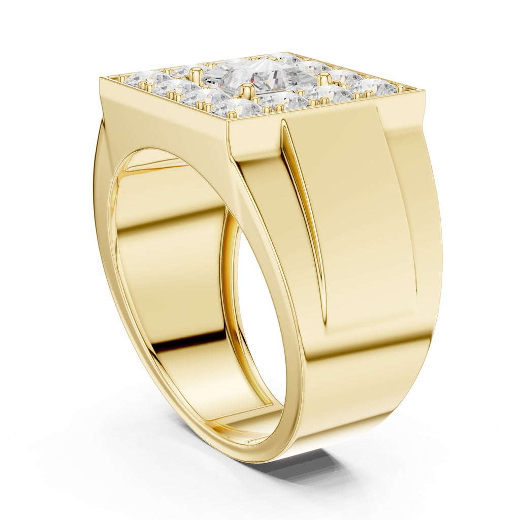 The Dynasty Halo Ring 1ct Yellow Gold