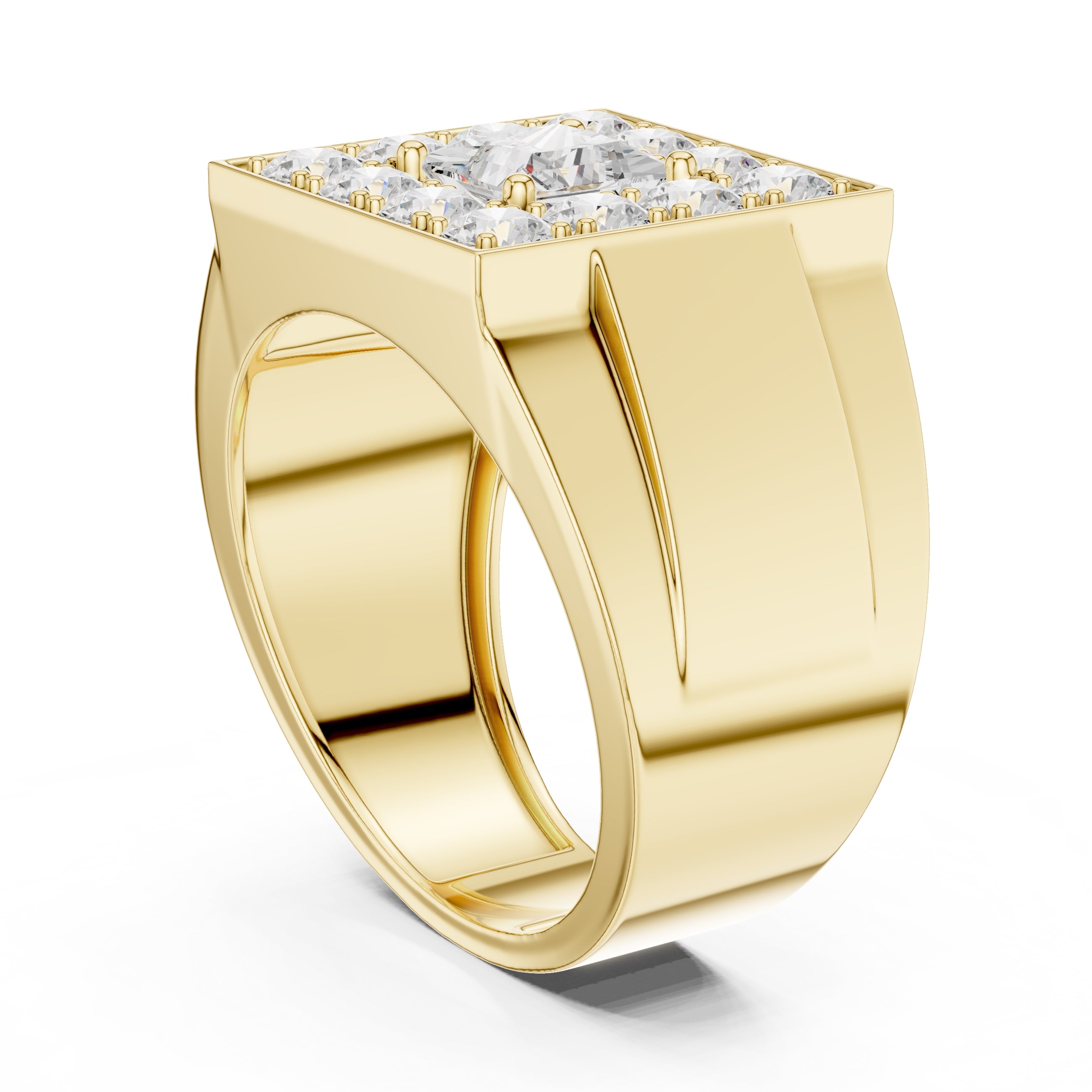 The Dynasty Halo Ring 1ct Yellow Gold